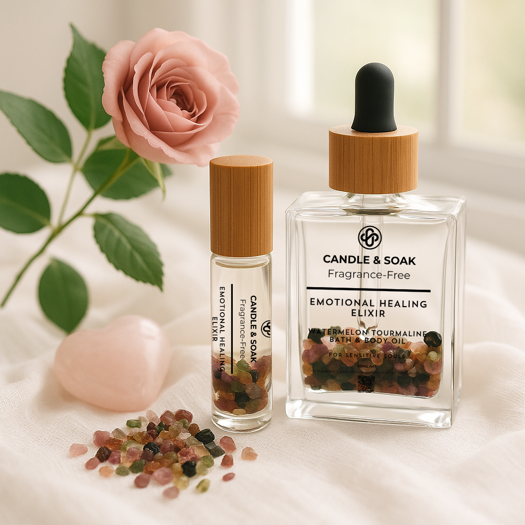 Emotional Healing Elixir Trio – Watermelon Tourmaline Bath & Body Oil